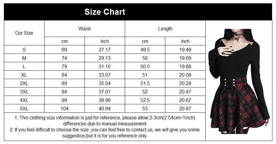 Black Checkered Women's Gothic Skirt Women Pleated Plaid Skirts Spring Autumn Girl Hip Hop Female Punk Goth Mini Skirt Clubwear