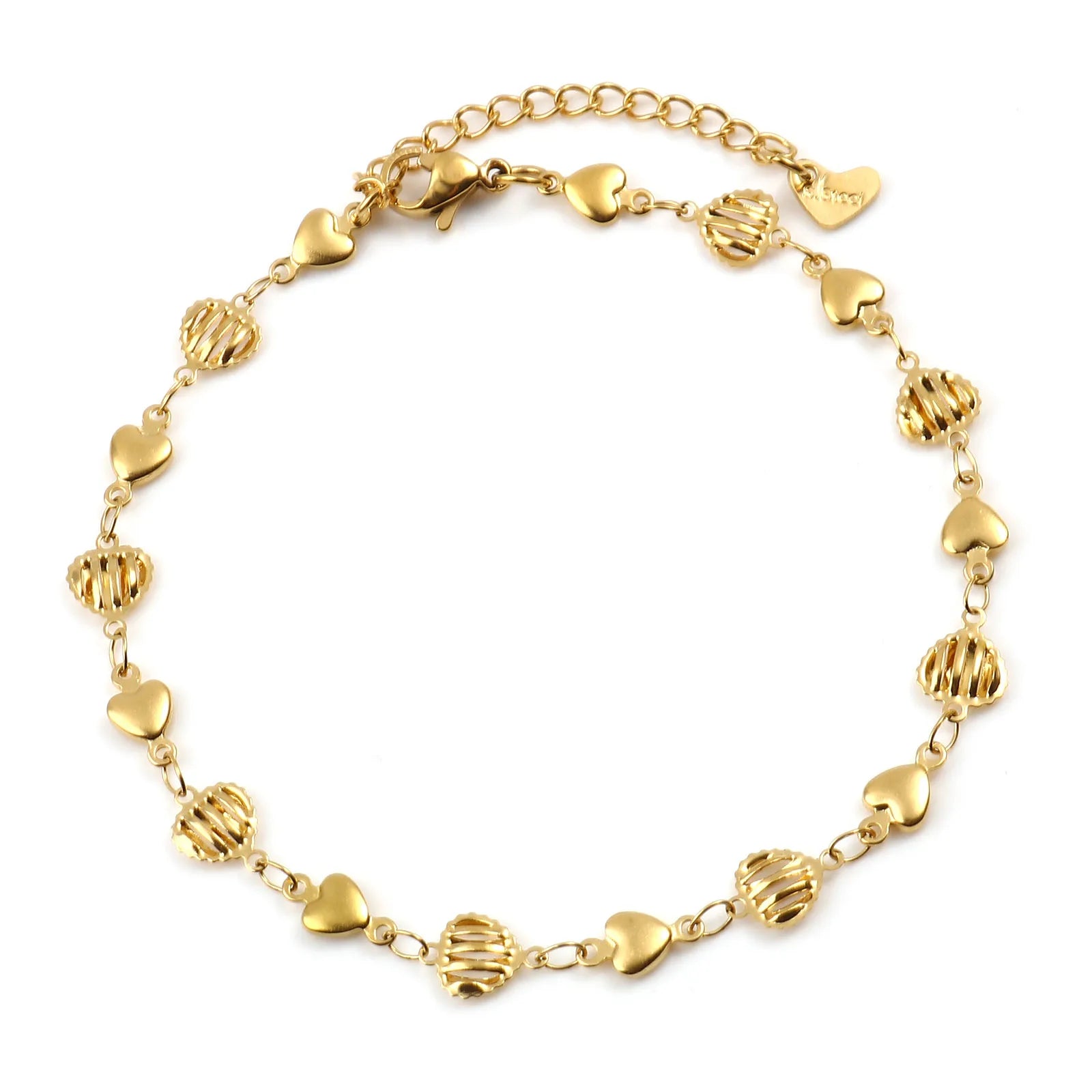 DoreenBeads Stainless Steel Anklet Gold Color For Women Beach Foot Leg Chain Ankle Bracelets Jewelry Gift 22.5cm-23.5cm, 1 Piece