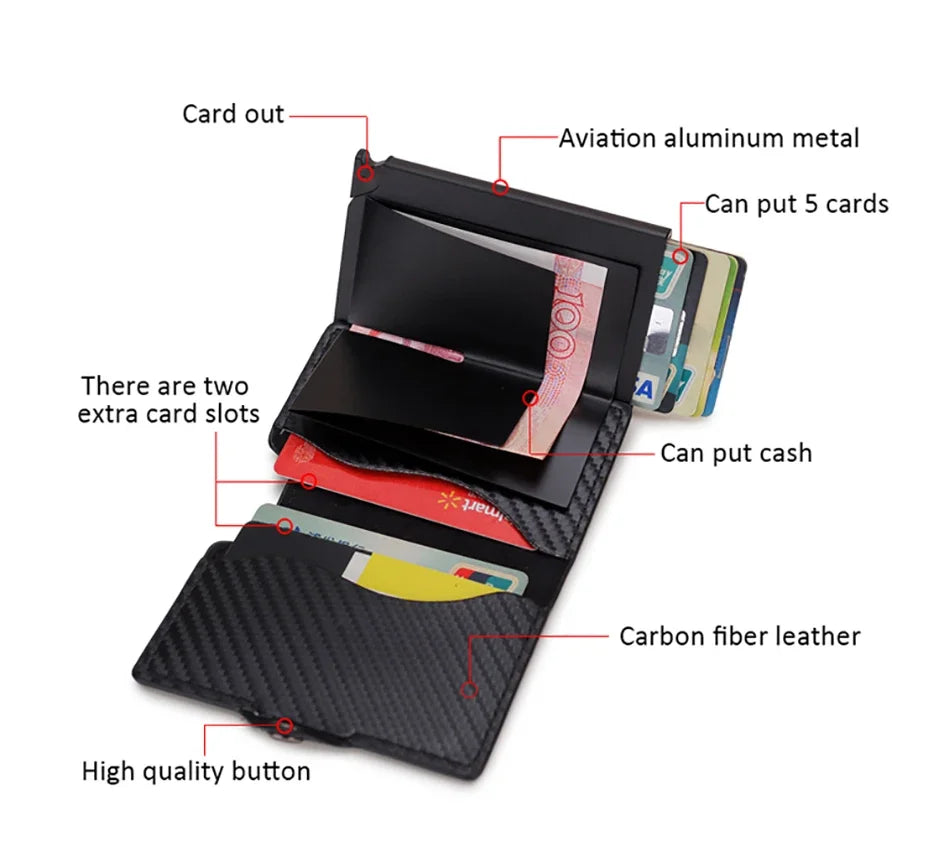 Anti Thief Rfid Credit Card Holder Wallet Men Women Smart Minimalist Wallets Slim Bank Cardholder Case Bag Purse Carteras Choice