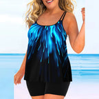 3XL 4XL 5XL Plus Size Two Piece Women Swimsuit for 2024 Summer Korean Fashion Vacation Beach Swimming Suit High waist Beachwear