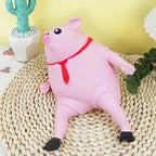 Cartoon Toy Pig Stretch Creative Sensory Toy Rebound Pig Stress Relief Toy Funny Squeeze Soft Pig Toy for Girls Boys