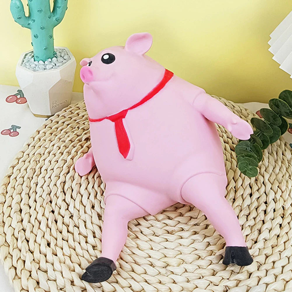 Cartoon Toy Pig Stretch Creative Sensory Toy Rebound Pig Stress Relief Toy Funny Squeeze Soft Pig Toy for Girls Boys