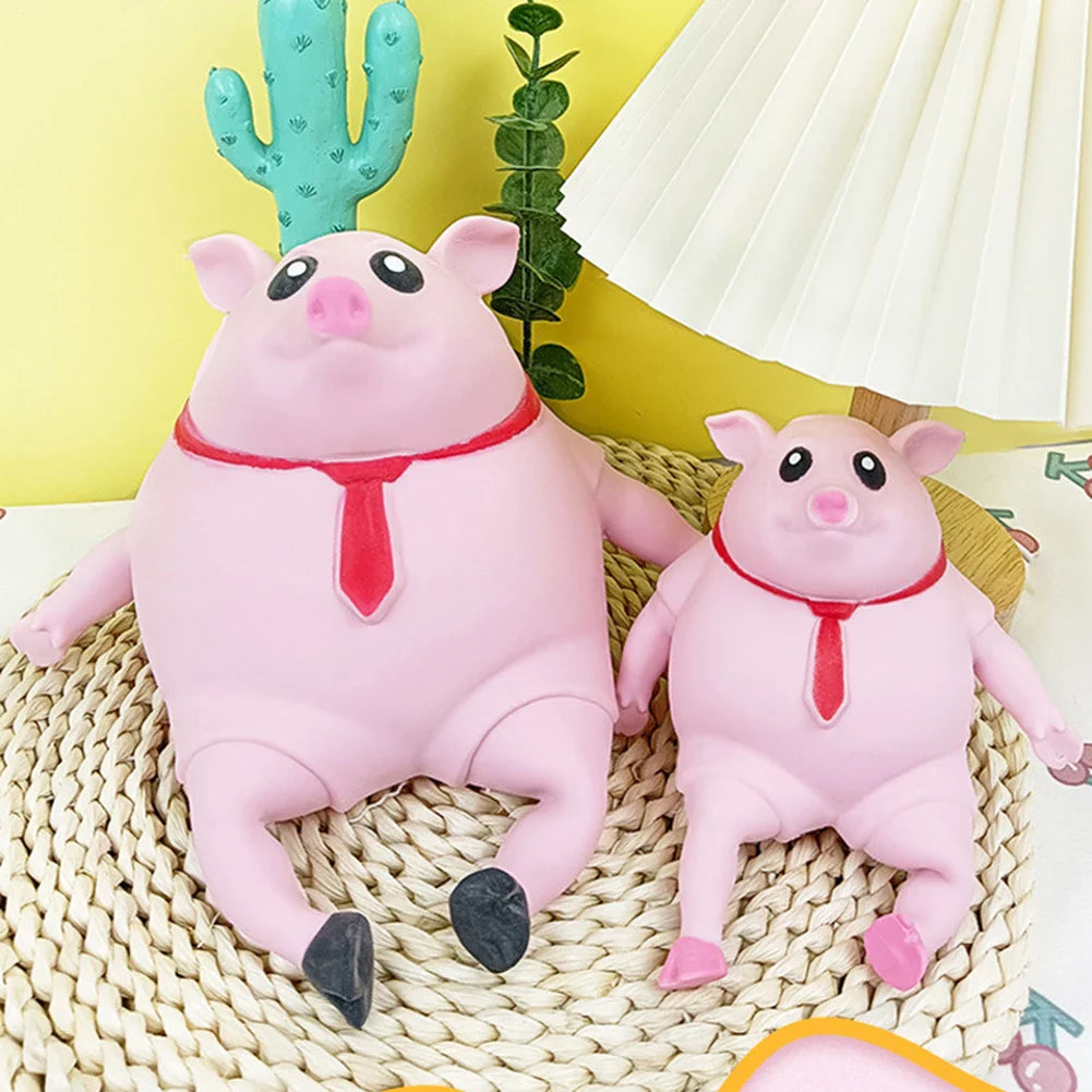 Cartoon Toy Pig Stretch Creative Sensory Toy Rebound Pig Stress Relief Toy Funny Squeeze Soft Pig Toy for Girls Boys