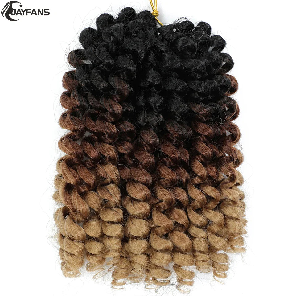 1- 5 Packs 8 inch Jumpy Wand Curl Jamaican Bounce Crochet Hair Natural Black Wand Curls Crochet Hair Short Curly Crochet Braids