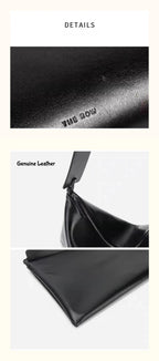 Envelope Bag Vintage Niche Wind Genuine Leather Wide Shoulder Strap Armpit Bag Hundred Sheepskin Shoulder Bag Clutch Bag