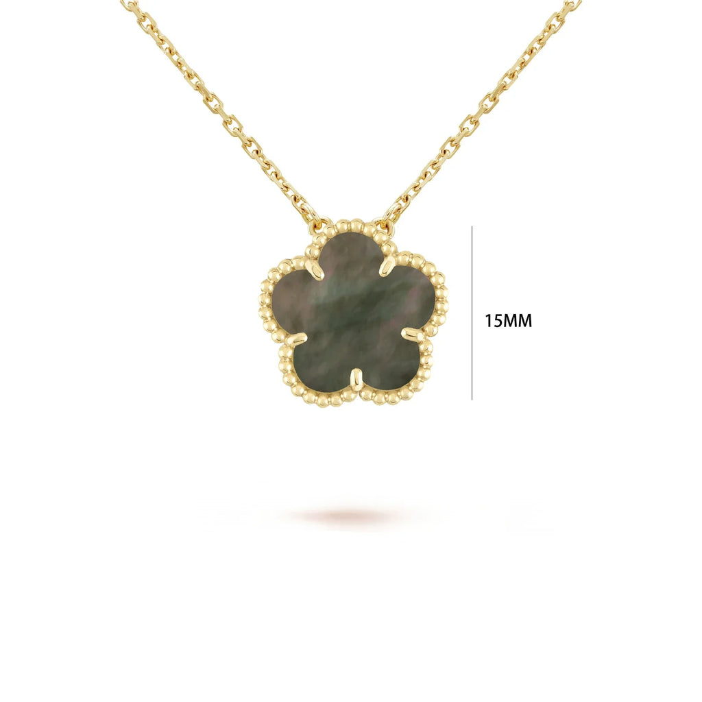 7 colors classic simple five-leaf flower pendant necklace natural stones clover Choker Chain for women party daily wear jewelry