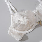 Ellolace Fancy Lingerie Floral Lace Transparent Bra Ensemble Underwear Attractive Chest Suspenders g-String Sexy Outfits 18