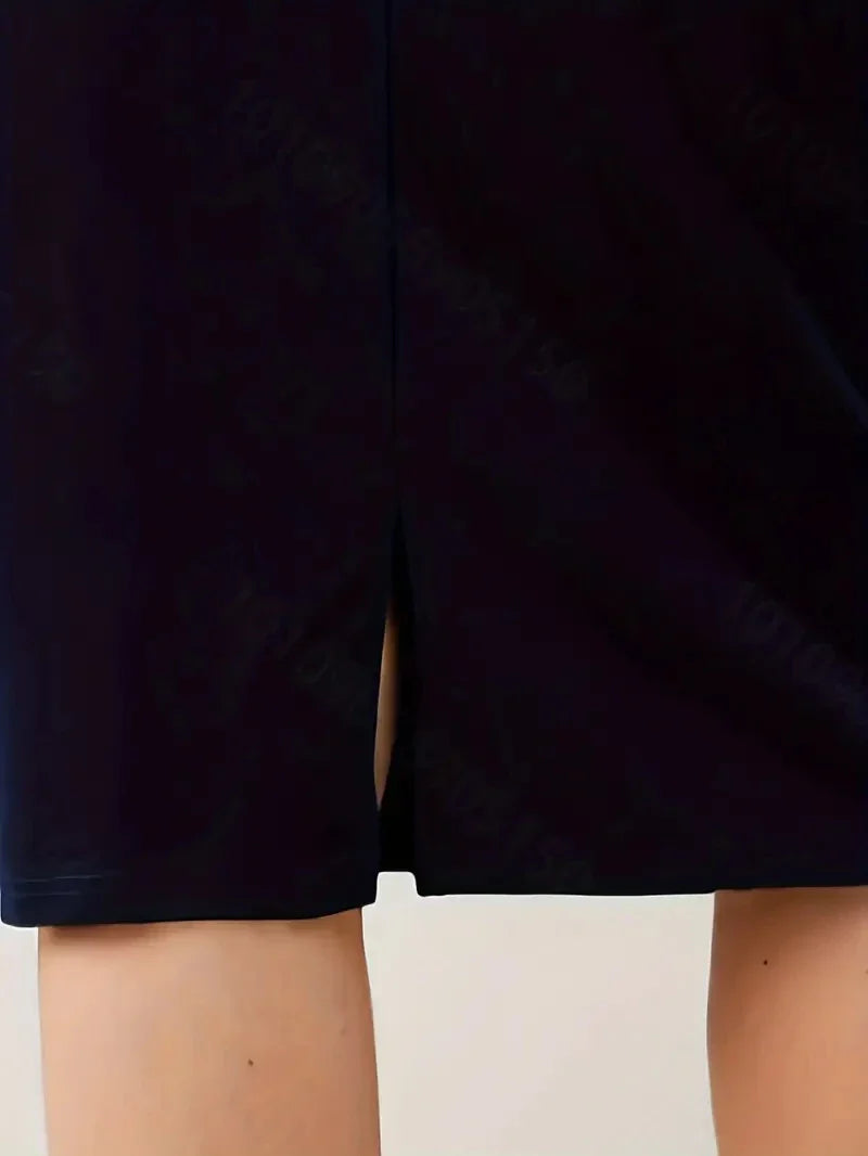 2025 Summer Plus Size Solid Slim Skirt Casual High Waist Slit Skirt  Women's Plus Size Clothing