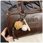 2025 new high-end luxury designer Boston handbag female niche retro fashion all-match pillow bag shoulder messenger bag trend
