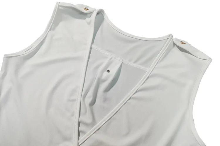 Business Formal Jumpsuit Work Wear Women Romper Elegant Long Deep V Neck Sleeveless High Waist Wrap Jumpsuits Fashion Streetwear