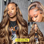 30 Inch Body Wave Highlight Lace Front Wig Human Hair 13x6 Hd Lace Frontal Wig High Density Colored Brazilian Hair Wigs Women