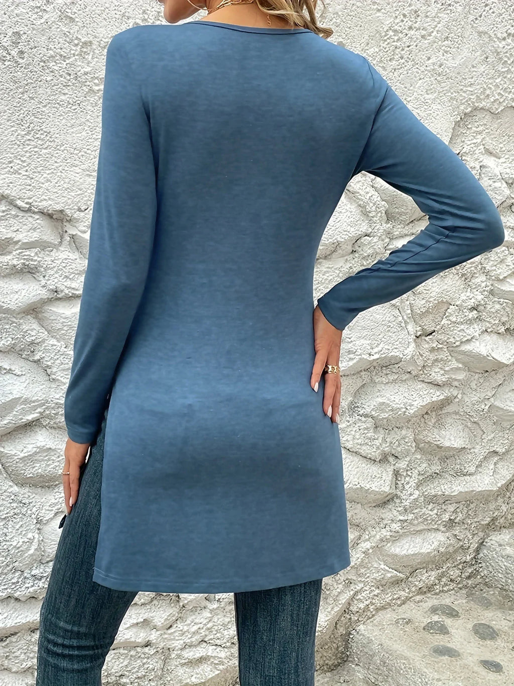 2023 Cross border Foreign Trade Europe and America Spring and Autumn New Children's Long Sleeve Slim Fit Slim Split Long T-shirt