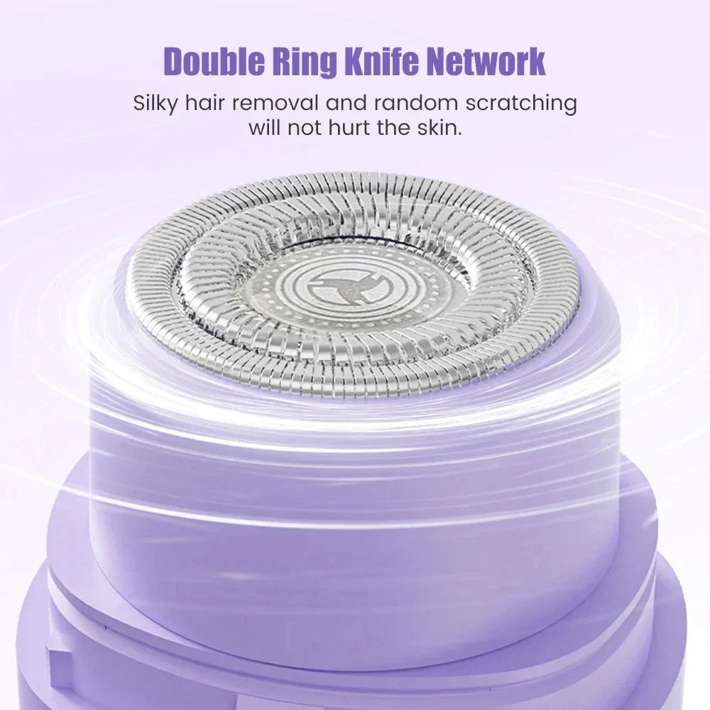 2025 New 2in1 Electric Razor for Women Painless Hair Removal Rechargeable Body Trimmer Underarm Mustache Epilator Shaver