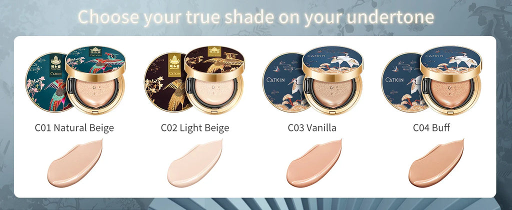 Catkin Phoenix Cushion Foundation Full Coverage, Sheer Satin Finish, Refill Included, Light Beige