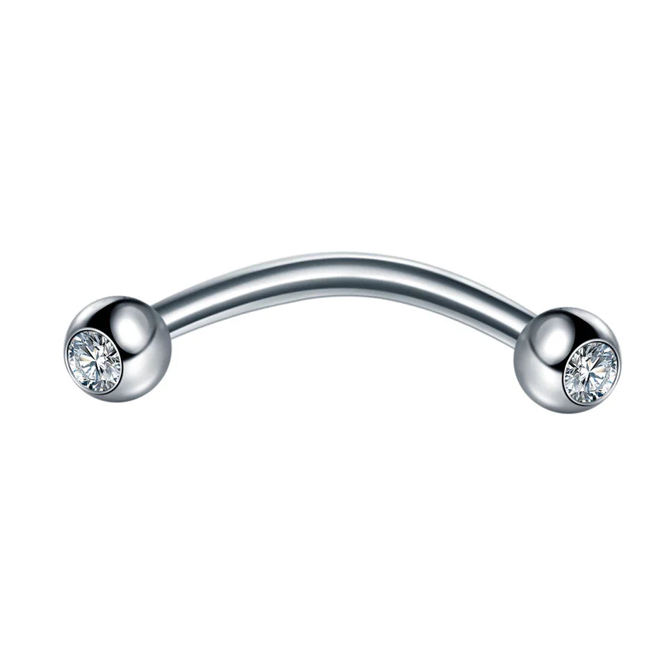 1PC 6/8/10mm Stainless Steel Banana Piercing Ring 3mm Ball Eyebrow Piercing Curved Barbell Ring Snug Daith Helix Rook Earring