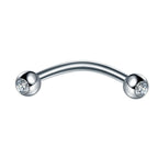 1PC 6/8/10mm Stainless Steel Banana Piercing Ring 3mm Ball Eyebrow Piercing Curved Barbell Ring Snug Daith Helix Rook Earring