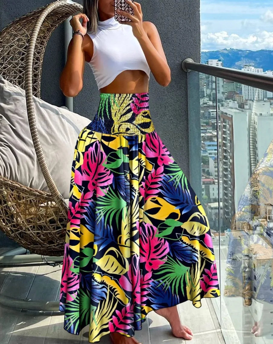 2024 Summer New Women's Leisure Loose Holiday Long Skirt Skirt Women Women's Cheap Clothing and Free Shipping Sales LOOSE