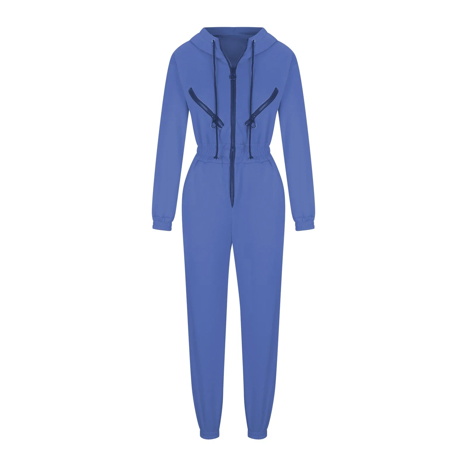 Autumn Women's Monochrome Long-Sleeved Jumpsuit Solid Color Zip-up Sportswear Female Winter Casual Tracksuit Fashionable Hoodies