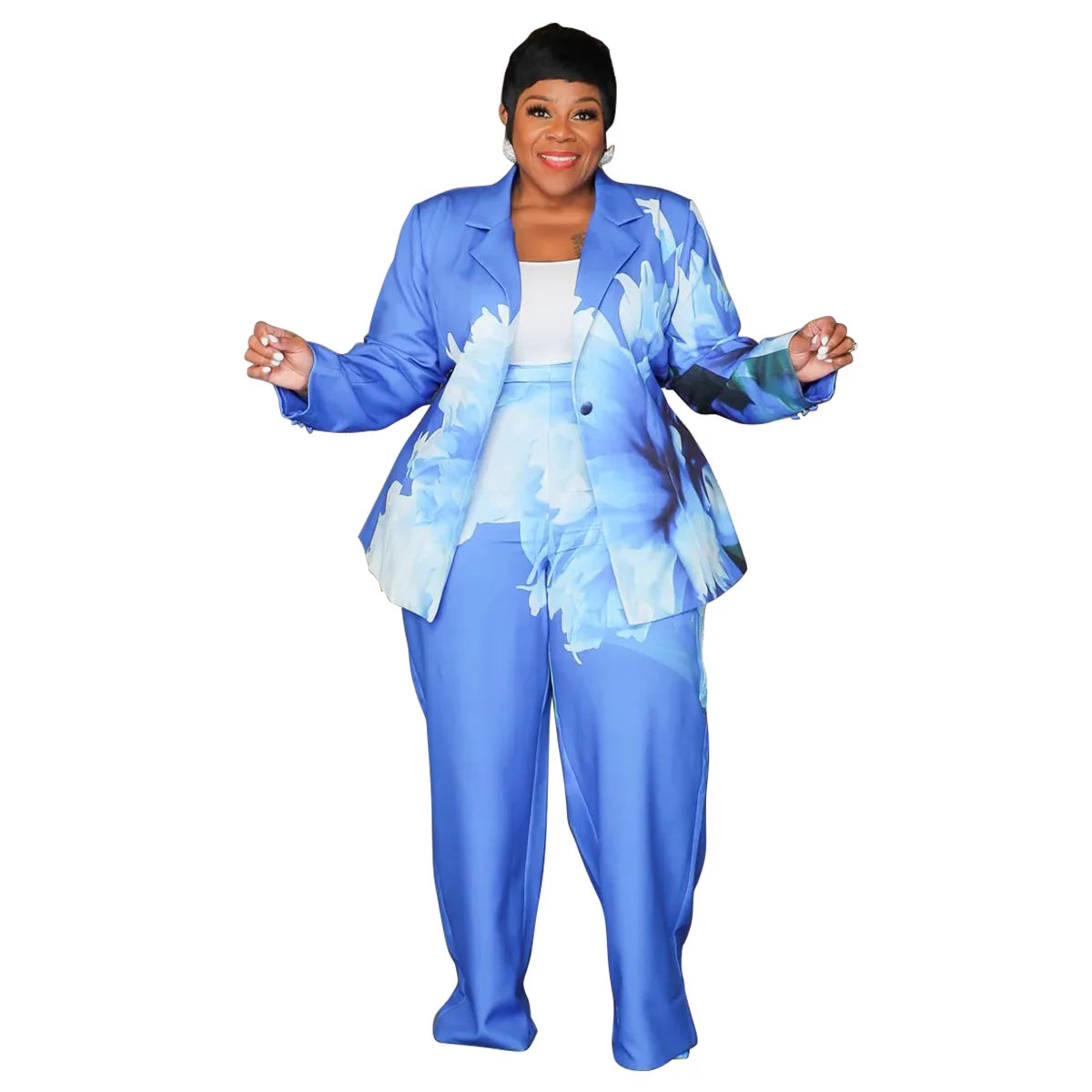 2 Piece Women Sets 2024 New Arrival Plus Size Autumn Winter Matching Two Pieces Sets Blazers Top Pants Suits Outfits Clothing