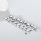 10pcs/lot Titanium CZ Crystal Belly Button Ring Navel Bar Piercing 6/8/10/12mm Belly Nombril Piercing Sexy Jewelry for Women 14G