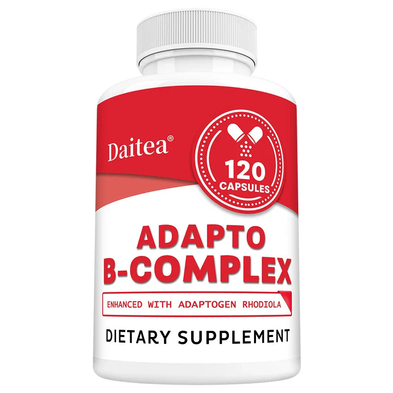 Adapto B Complex - High Potency with 8 B Vitamins, Rhodiola Rosea, and Hawthorn Berry - Supports Mental Energy, Cognition, Mood