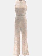 2 Piece Sets Womens Outfits Elegant Stretchy Knitted Summer Suit Sexy Sleeveless Top and Pant Suit Wholesale Dropshipping