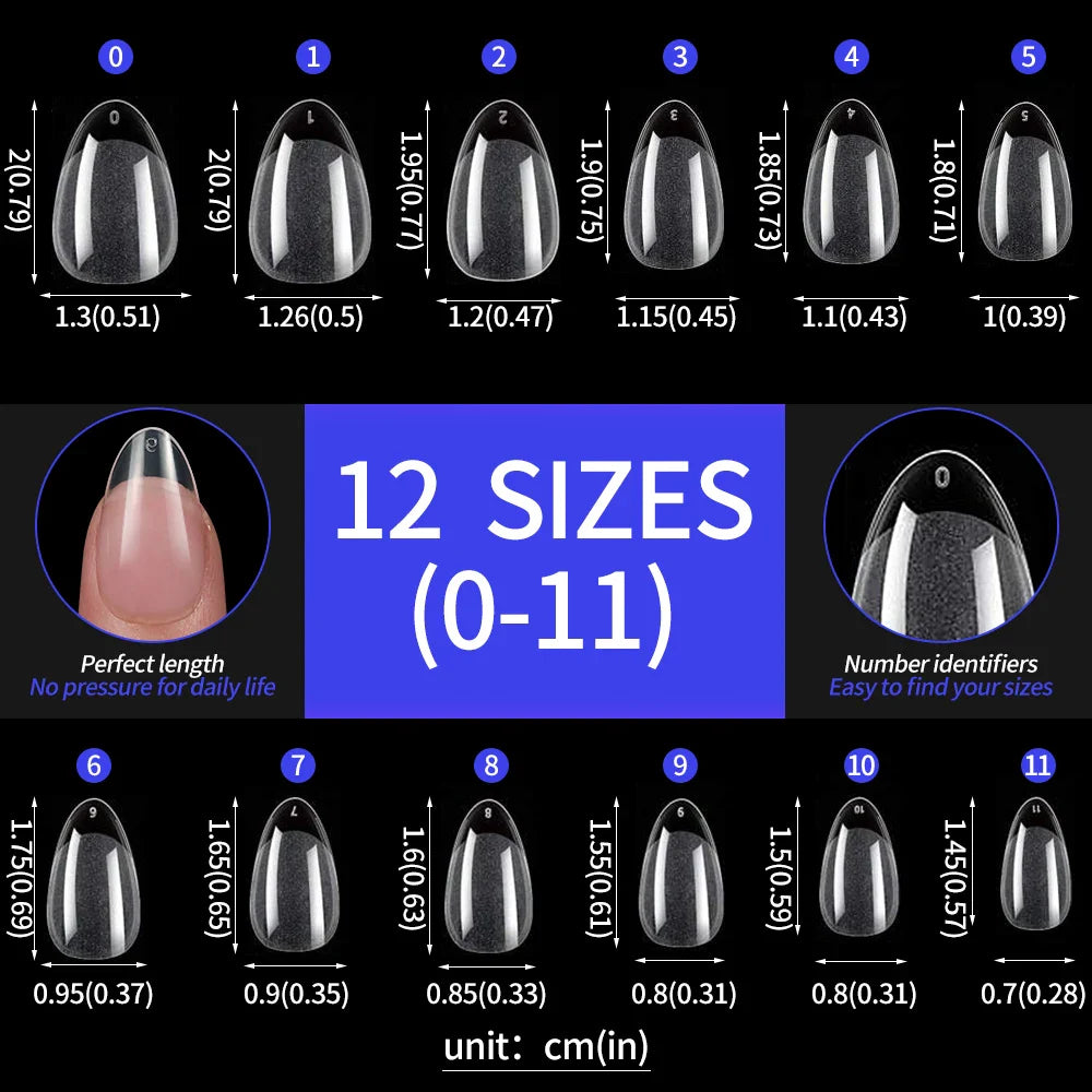 240pcs XS Fake Nails Short Square/Almond False Nail Tips Half Matte Acrylic Square Fingernails DIY For Manicure Extension Tools