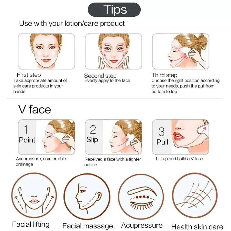 Gua Sha Roller Massager Roller for Face Neck Eye Resin Facial Massage Instrumenr Beauty Health Care Scraping Board Skin Care