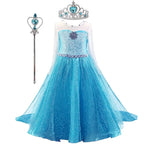 Elsa Dress for Girls 3-10Y Birthday Role Elsa Princess Dress For Kids Halloween 2024 Carnival Easter Party Cosplay Girls Costume
