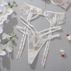 Ellolace Fancy Lingerie Floral Lace Transparent Bra Ensemble Underwear Attractive Chest Suspenders g-String Sexy Outfits 18
