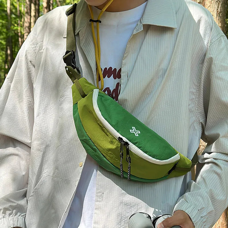 Casual Waterproof Chest Bags Large Capacity Crossbody Bags Korean Fashion Waist Bag Fanny Pack for Women Men's Travel Bag Banana