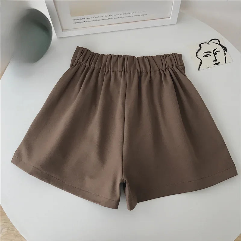 Casual White Women's Shorts 2024 New Summer Thin High-waisted Slimming A- line Wide-legged Hot Pants Petite Size