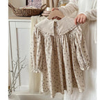 2025 New Spring European American Style Sister Clothes Kids Princess Dresses Long Sleeved Cotton Print 2-7Yrs Girl Party Dress