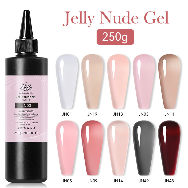 BORN PRETTY 250g Translucent Jelly Red Nude Gel Nail Polish Winter Autumn Manicure Soak Off UV LED Nail Art Gel Christmas Red