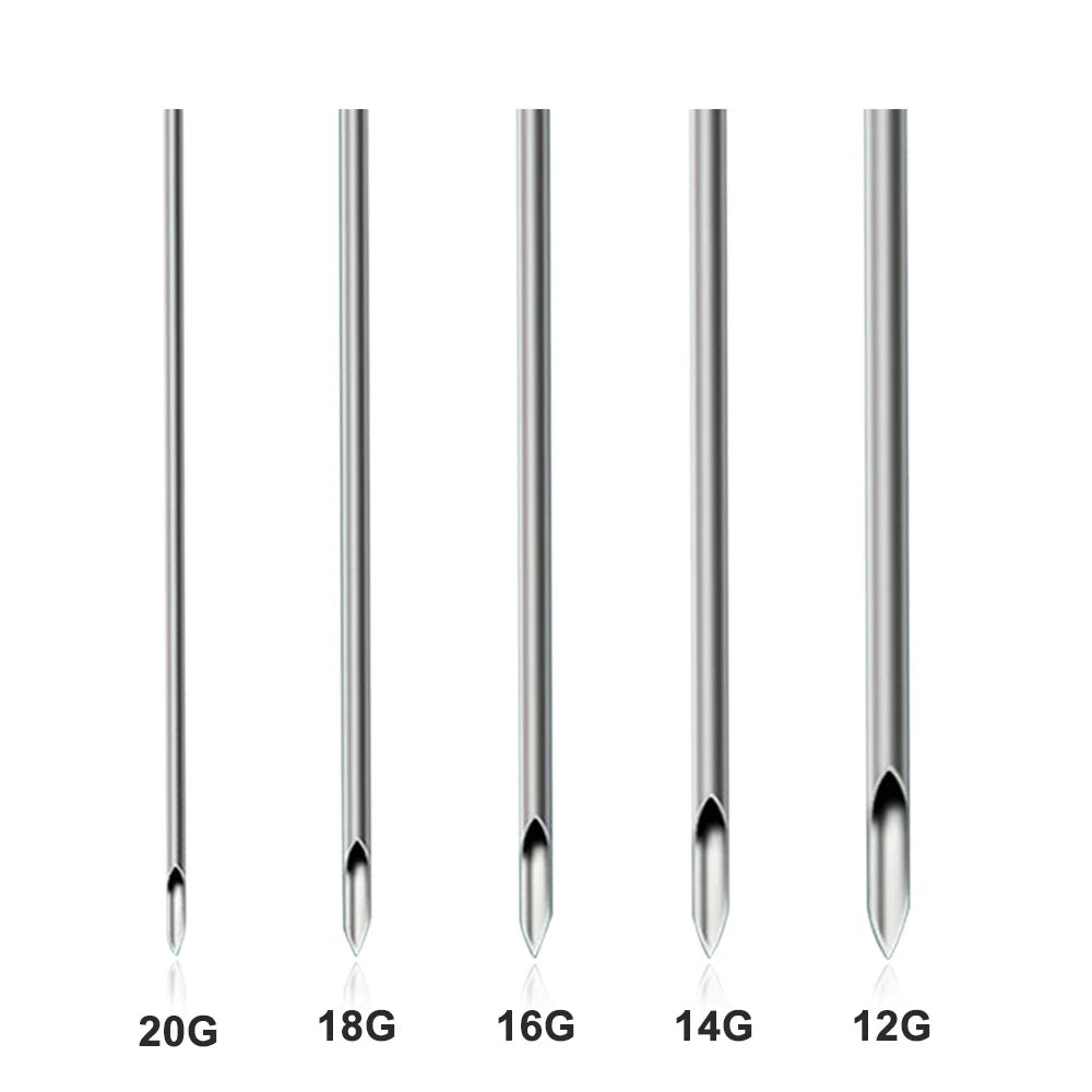 100/50/5pcs Disposable Piercing Needles 12G 14G 16G 18G 20G Ear Nose Navel Nipple Sterile Piercing Needle Permanent Makeup Tools