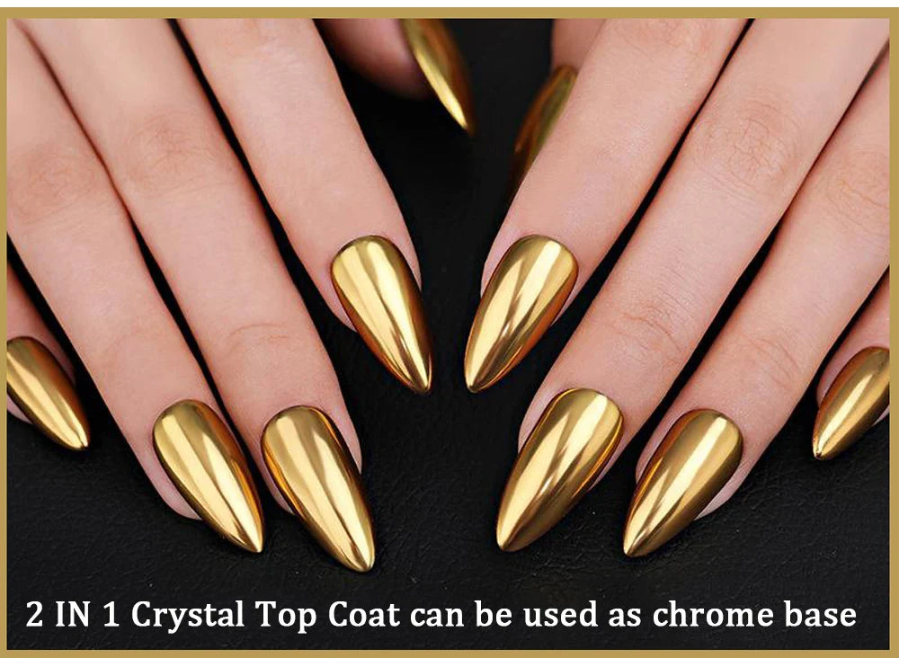 AWStorG15ml 2 IN 1 Crystal Top Coat Transparent Soak Off UV LED Nails Art Manicure Gel Nail Polish Varnishes Primer Function Gel