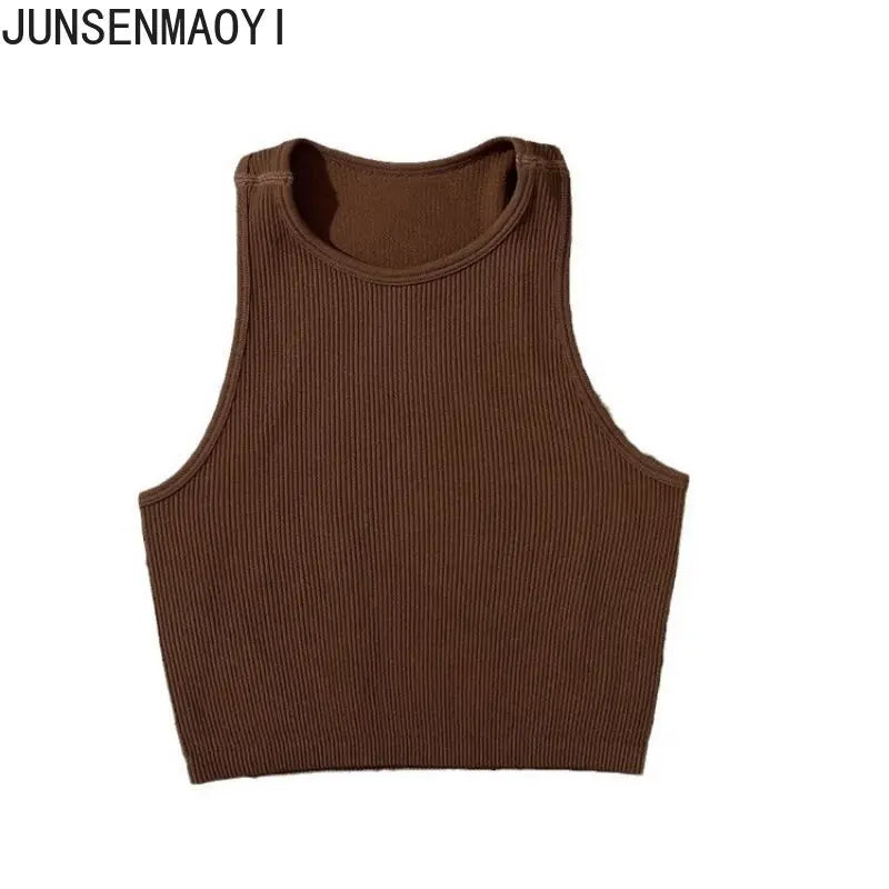 DIY Print Customize Sleeveless Vest Women's Summer High Waist Short Crop Top Fitness Running Yoga Clothes Slim Fast Dry Clothes