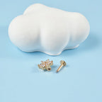 361L Surgical Steel Marquise Vertical Post Helix Piercing Crown/Butterfly Earrings Cartilage Helix Stud Body Piercing Jewelry