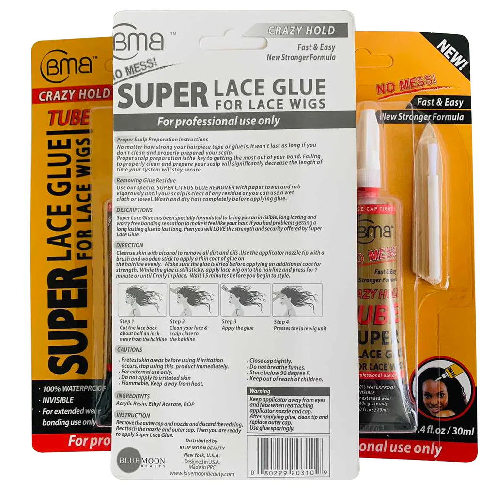 BMB Crazy Hold TUBE Super Lace Glue For Lace Wigs Waterproof Invisible Bonding Glue Replacement Adhesive Strong Hold Hair Glue