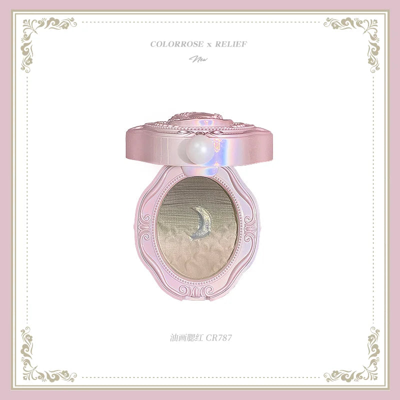 Colorrose Embossed Powder Blush Blue Genuine Nude Makeup Natural Party  Blusher  Shimmer Pearlescent Highlight Eyeshadow
