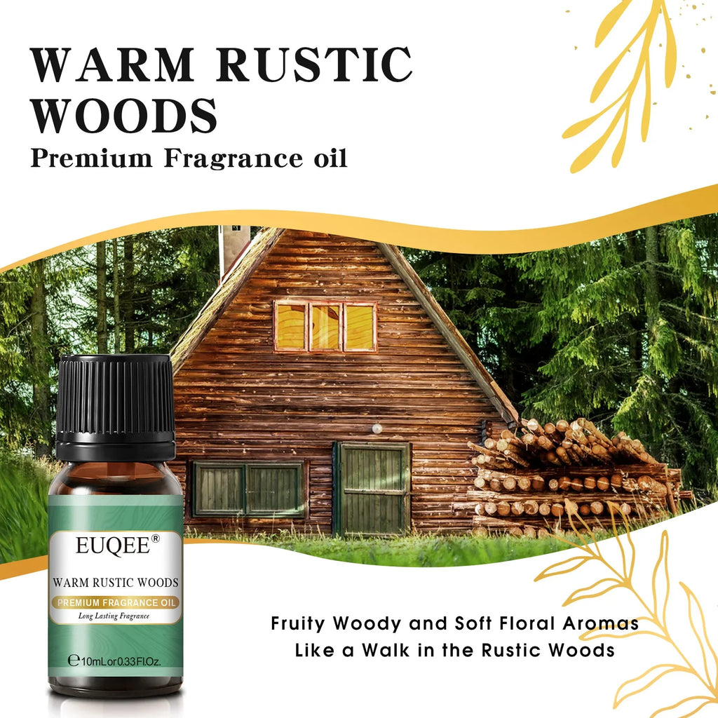 EUQEE 10ML Men's Fragrance Oil For Car Diffuser,Making Candle Leather Forest Pine Coffee Cake Cedarwood Bay Rum 1pcs/3pcs/6pcs