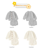 Baby Clothes Sets Cotton Knitted Newborn Boys Girl Sweater Long Sleeve +Pants Autumn Infant Children Cardigan +Shorts 0-18M 2PCS