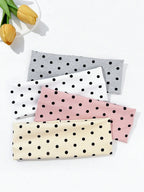 4pcs/set Ladies Polka Dot Print Wide-Edge Elastic Hair Band Face Makeup Sports Headband Stylish Hair Accessory for Women