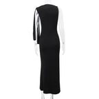 Candyhot Sexy Solid O-Neck Sleeveless Casual Fashion Dress Y2K Summer Slim Fit Piece Maxi Dress Evening Dresses Women's Clothing