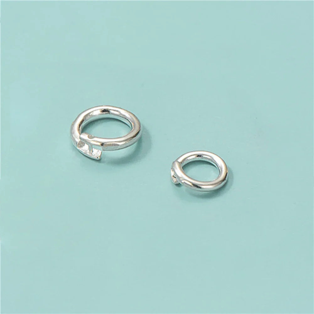 2pcs Authentic Real 925 Sterling Silver Open Jump Rings O Ring Connector for DIY Bracelet Necklace Earring Jewelry Craft Making