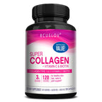 Collagen + Vitamin C plus Biotin, Anti-Aging Support, Antioxidant, Brightener, Skin, Hair & Nails Supplement, 120 Capsules