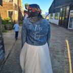 Bachelorette Jean Jackets Hen Party Gift Custom Bride Denim Jacket Pearl Mrs Outerwear Bridesmaid Personalised Coats Wedding Day