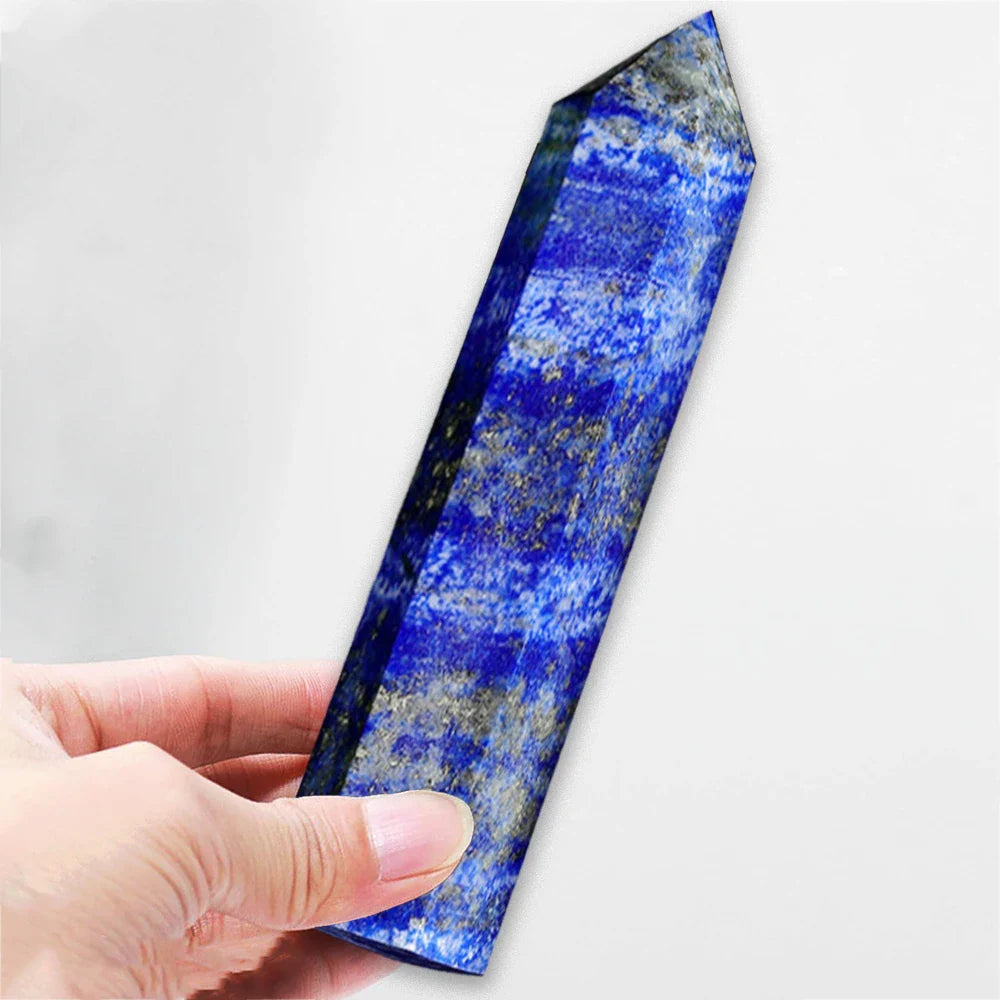 15cm Natural Amethyst Single Pointed Hexagonal Prism Crystal Wand Big Size Lapis Lazuili Tower Home Decoration Labradorite Craft