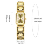2025 New Women Watches Luxury Diamond Square Quartz Movement Stainless Steel Mesh Belt Original Gold Fashion Dress Women's Watch