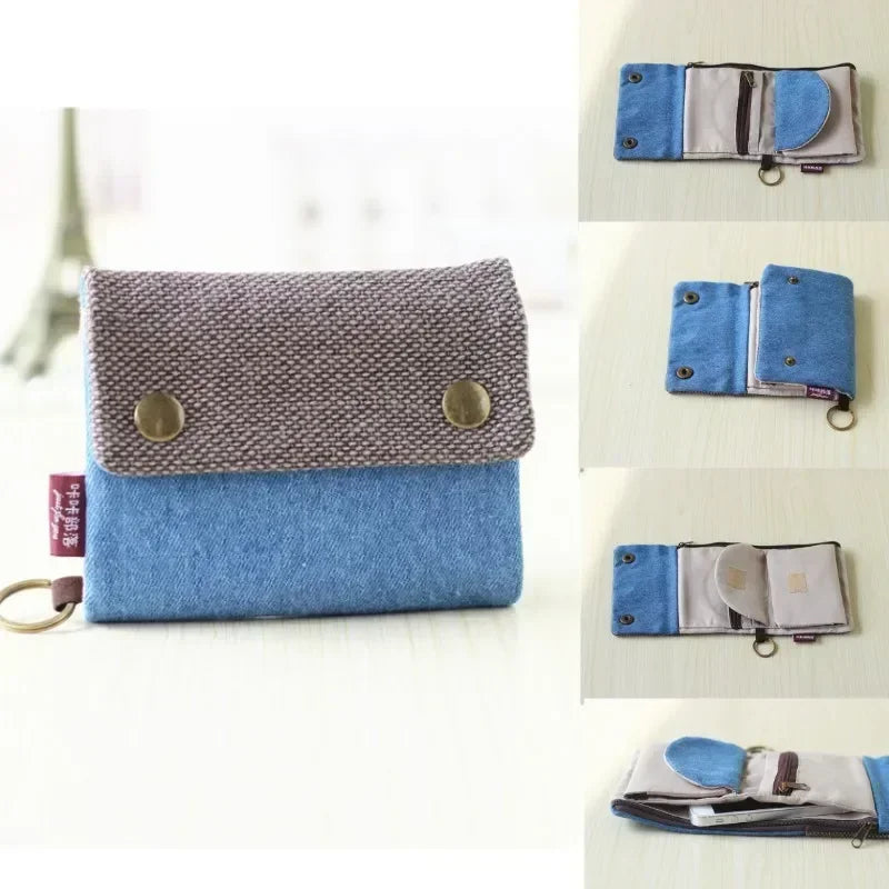 1pcs New Canvas Cartoon Totoro Cat Printed Flower Dog Women Short Wallet Cute Mini Money Key Bag Coin Pocket Purse for Children